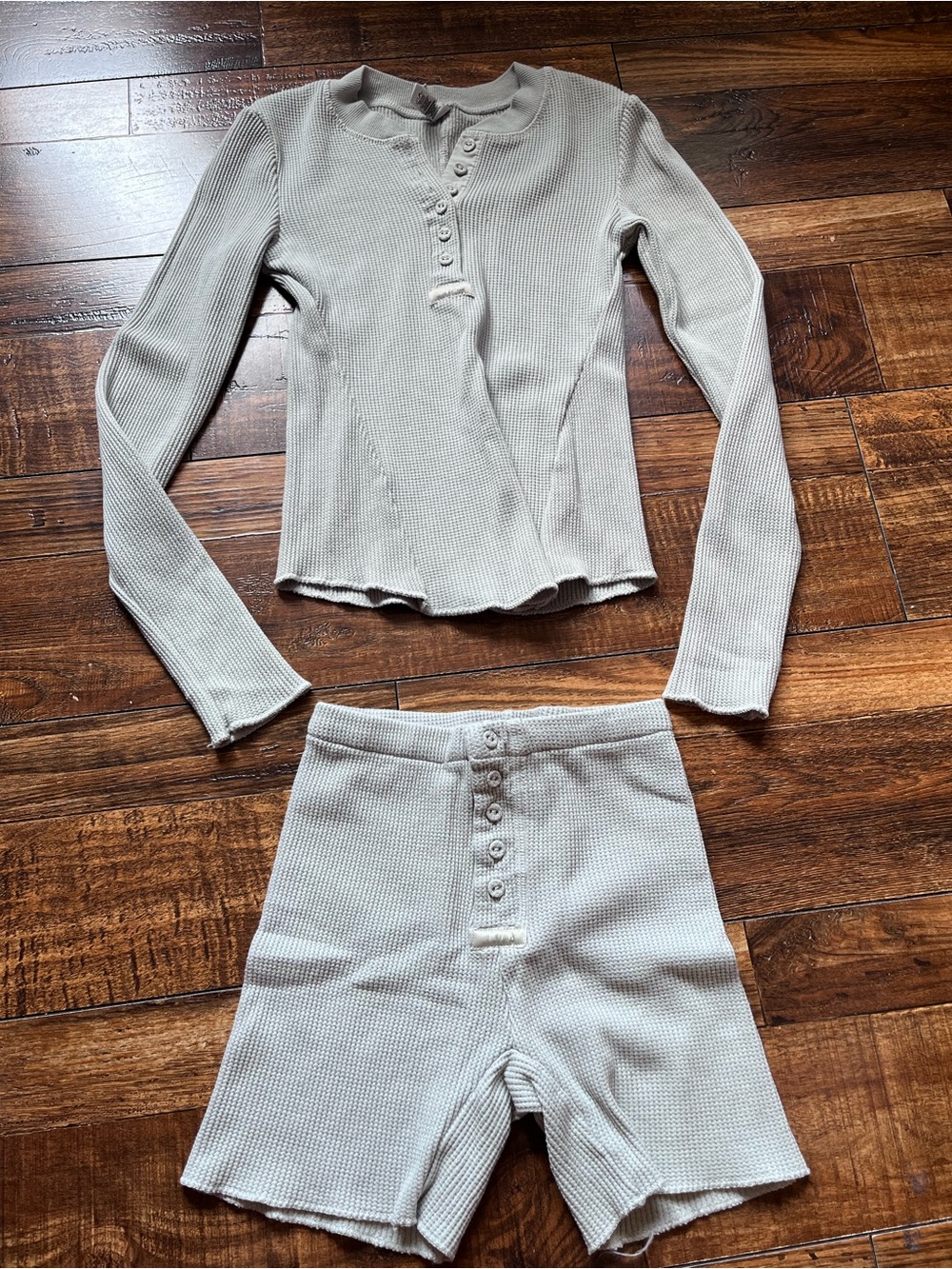 SKIMS Waffle-Knit Henley Set